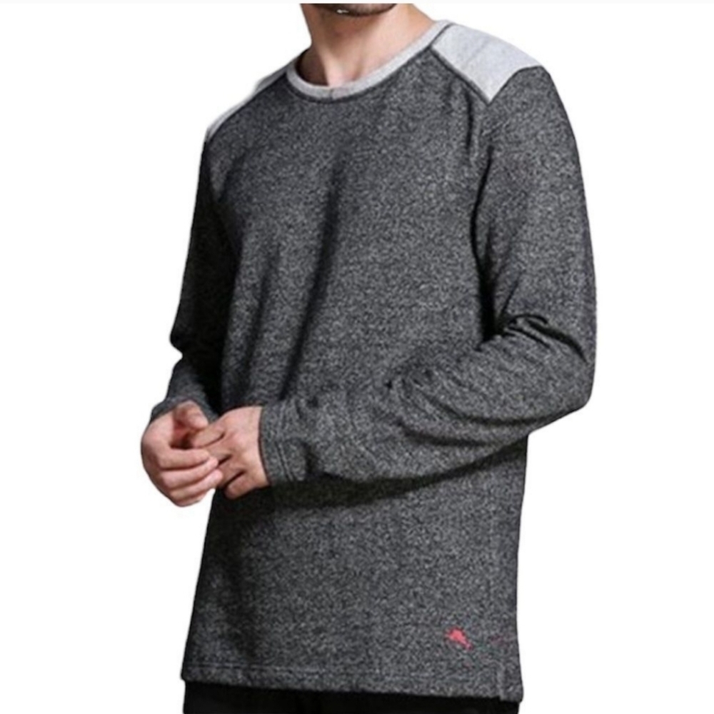 Men's Tommy Bahama Heathered Gray Crewneck Lounge Sweatshirt Size Medium